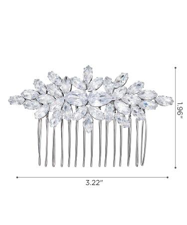 SWEETV Rhinestone Wedding Hair Comb - Bridal Crystal Hair Clip for Bridesmaids, Silver-01 - Buy Online on SooperMarket.com