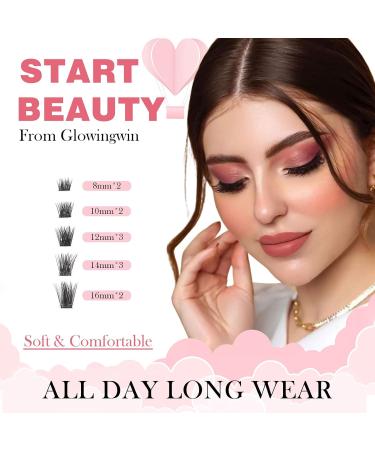 Glowing Win Single Eyelashes Extensions - 144 PCS DIY Cluster Lashes 8-16mm | Natural Wispy Individual False Eyelashes - Buy Online on SooperMarket.com