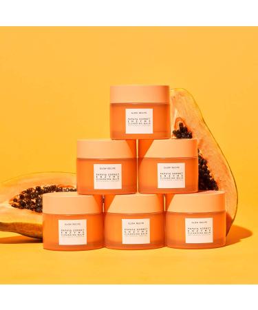 Glow Recipe Papaya Sorbet Enzyme Cleansing Balm 100ml - Facial Exfoliator & Makeup Remover with Papaya Seed Oil, Blueberry Extract & Apricot Kernel Oil - Buy Online on SooperMarket.com