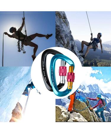 Buy Tompig Heavy Duty Carabiner 25kn - Secure Climbing Clips with Screw Lock for Climbing Hammocks & Dog Lines - International Shipping Available - Buy Online on SooperMarket.com