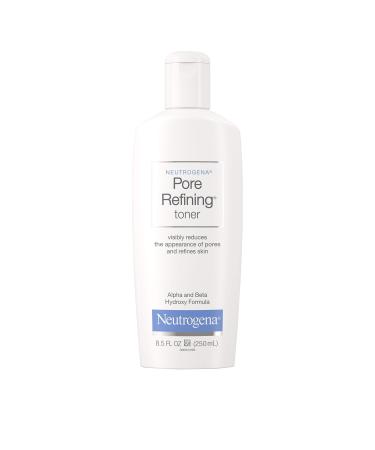 Neutrogena Pore Refining Toner with Witch Hazel  Alpha Hydroxy Acid & Beta Hydroxy Acid  Oil-Free & Hypoallergenic Facial Pore Cleansing Toner  8.5 fl. oz