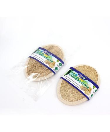 Natural Loofah Luffa Sponge Set for Exfoliating Face and Body - 2pcs - Buy Online on SooperMarket.com