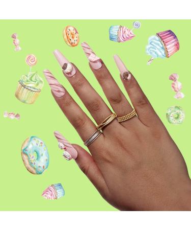 Makartt Sweet Cravings Nail Decoration Set: Nail Stickers, Glitters, Decals, 3D Decorations - Girl DIY Nails Art Kit - Buy Online on SooperMarket.com