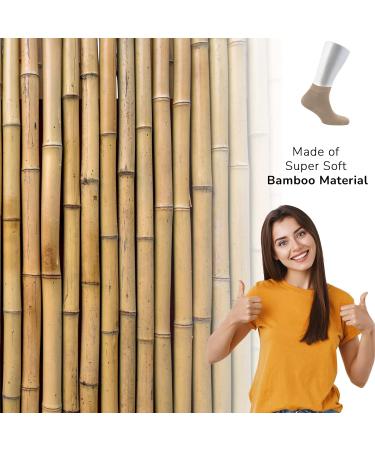 Cosyfeel Women Loose Diabetic Socks | 4-Pack Neuropathy Ankle Socks for Ladies | Super Soft Eco-Friendly Bamboo Material | Durable with Seamless Toe | Multicolour Patterns | 4 Seasons 4-7 LIGHT BEIGE - Buy Online on SooperMarket.com