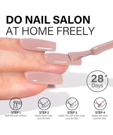AILLSA Nude Gel Nail Polish 15 ML - Pink Nude Light Varnish for Salon & Home Use - Buy Online on SooperMarket.com