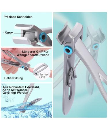 Jupeli Professional Toenail Clip Set - Sharp Stainless Steel Nail Clippers for Thick & Ingrown Nails 8PC Pedicure & Manicure Kit with Nail Scissors Shapers & Files - Perfect Foot Care Solution - Buy Online on SooperMarket.com