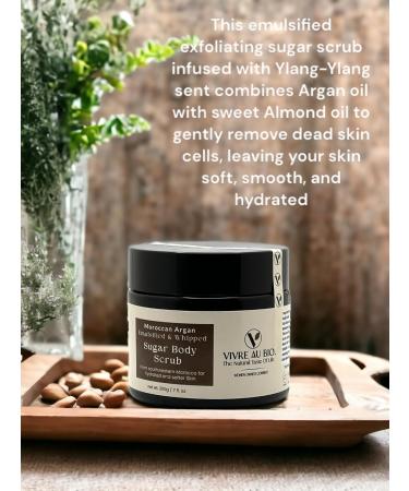 100% Natural Emulsified Sugar Body Scrub with Moroccan Argan - 200g | Made in Morocco Formulated in Sweden ISO & GMP Certified - Buy Online on SooperMarket.com