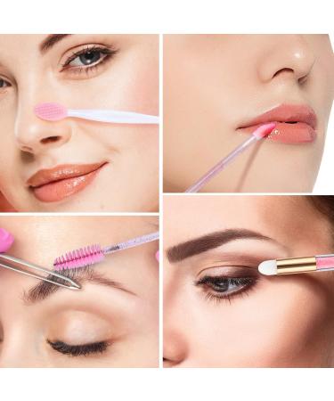 G2PLUS 102PCS Makeup Brush Kit - Glitter Crystal Lip Brushes Eyelash Brushes & More - Perfect for Personal Care & Eyelash Extensions (Pink - Buy Online on SooperMarket.com
