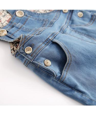 KIDSCOOL SPACE Baby & Little Boys/Girls Light Blue Denim Overalls | 18-24 Months | Ripped & Soft Washed Design | Style 2061 - Buy Online on SooperMarket.com