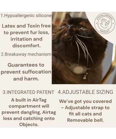 Hypoallergenic Apple Airtag cat collar Cat Tracker collar. Cat tracker GPS collar for small cats. Pet tracker for cats. Cat collar airtag GPS tracker for cats. Neutral Grey - Buy Online on SooperMarket.com