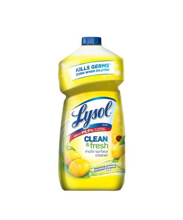 Lysol Multi-Surface Cleaner, Sanitizing and Disinfecting Pour, to Clean and Deodorize, Sparkling Lemon and Sunflower Essence, 40 Fl Oz Sparkling Lemon & Sunflower Essence 40 Fl Oz (Pack of 1)