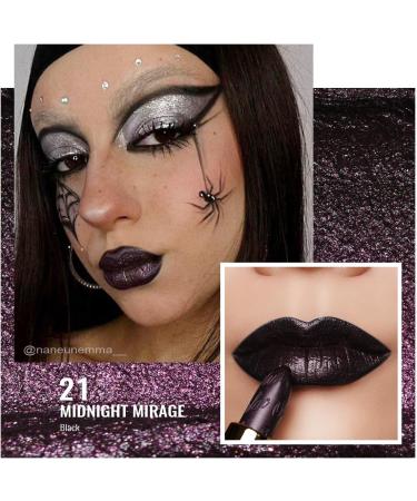 OULAC Metallic Shine Glitter Lipstick Black - Midnight Mirage (21) - Buy Online on SooperMarket.com