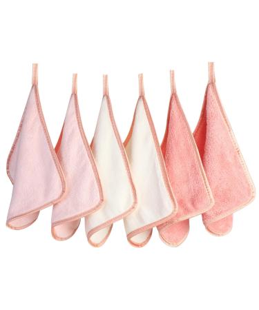 Phogary microfiber make-up towel washable for gentle facial cleaning 6 pieces square washcloths microfiber facial towels microfiber towel face makeup remover slab (20x20cm pink) pink 20x20cm 1 piece (6 Pack)