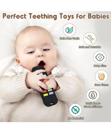 Tooth Forces for Babies 0-12 Months | Remote Control Teething Aid & Silicone Bath Toys for Toddlers | Perfect Gifts for Autism | Black - Buy Online on SooperMarket.com