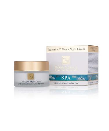 H&B Dead Sea Intensive Collagen Night Face Cream - Moisturizer with Vitamin C E & Minerals - 50ml | Anti-Aging & Hydrating Skincare - Buy Online on SooperMarket.com