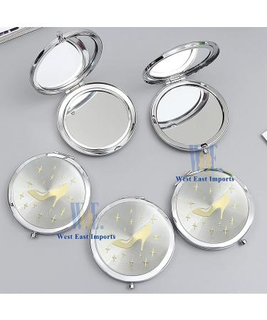 Cinderella High Heel Shoe Compact Mirror Favor 12PCS - Perfect Quinceanera/Sweet 16 Gift (Silver) - Buy Online on SooperMarket.com