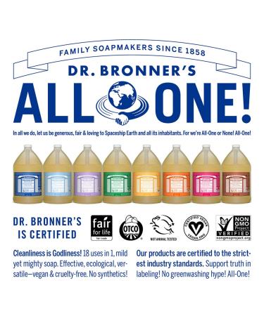 Dr. Bronner's Organic Citrus Castile Liquid Soap - 1 Gallon | 18-in-1 Uses for Face, Body, Hair, Laundry, Pets & Dishes | Vegan & Non-GMO | Concentrated Formula | 128 Fl Oz - Buy Online on SooperMarket.com