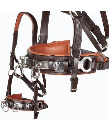 Heinick-Reitsport Professional Leather Cavesson Stainless Steel with Bit Strap Nosepiece Brown-Chestnut Warmblood