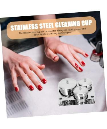 WOFASHPURET 1 Set Nail Accessories Nail Art Cup Dappen Dish Container with Lid Salon Stainless Steel Manicure Cup Nail Art Salon Stainless Steel Cup Nail Salon Stainless Steel Cup Mixing Cup - Buy Online on SooperMarket.com