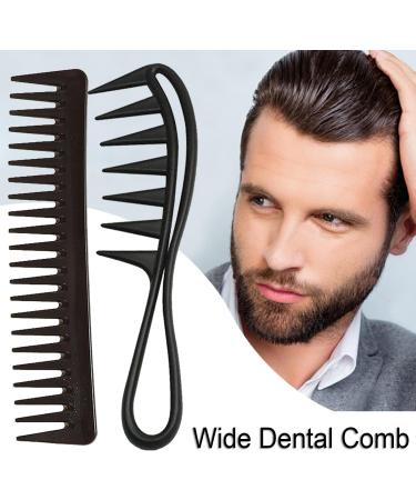 Yoezuo Wide Tooth Comb 2 PCS Curling Comb Coarse Tooth Comb Hair Comb Set Heat Resistant Antistatic Coarse Hair Comb Styling Comb for Women Men Hair Styling Salon (Black) - Buy Online on SooperMarket.com