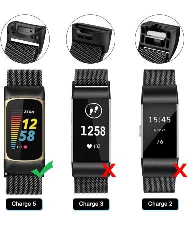 Vancle Metal Bands for Fitbit Charge 5 - Stainless Steel Mesh Loop with Magnetic Clasp for Men and Women (.Black) - Buy Online on SooperMarket.com