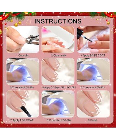 Yueshop Christmas Nail Art Gel Liner Polishes Set - 4x 8ml White Gold Red Green Colors - Soak Off Collection with Thin Nail Art Brush Pen Tool - DIY Nail Art for Girls and Women - Buy Online on SooperMarket.com