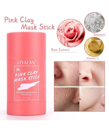 Liyalan Green Tea & Rose Mask Stick Duo - Deep Cleanse, Blackhead Remover, Skin Brightening, Pore Cleansing - Buy Online on SooperMarket.com