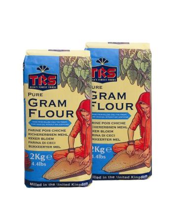 TRS Gram Flour | 2KG | Chickpea Flour | Besan | Gram Flour | Bengal Gram | High Fibre | Indian Origin (Pack of 2)