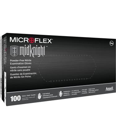 Microflex MidKnight MK-296 Black XL Nitrile Gloves - Pack of 100 | Ideal for Automotive & Law Enforcement | Full Texture | Disposable - Buy Online on SooperMarket.com