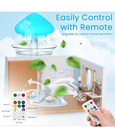 Rain Cloud Humidifier with Remote & Waterfall Lamp - White Noise & Rain Sounds for Bedroom Desk - Air Humidifier - Buy Online on SooperMarket.com