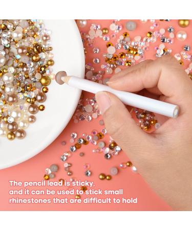 Astaron 50g Champagne Gold Half Pearls & Glitter Stones - 3mm-10mm Flatback Rhinestones for DIY Handicrafts Art Nails Shoes & Clothing - Buy Online on SooperMarket.com