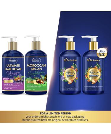 StBotanica Ultimate Hair Repair Shampoo & Moroccan Argan Conditioner 300ml - Nourish & Revitalize Hair | International Shipping - Buy Online on SooperMarket.com