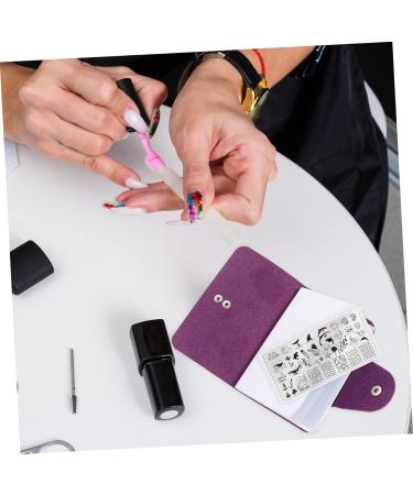 Mikinona 2pcs Nail Art Card Holder Stamping Nail Forms Sticker Organizer Rectangular Nail Art Plate Nail Stencil Bag Nail Art Stand Nail Steel Plate Package Nail Decals Purple Christmas Purple 14.5X9.5X1.8CM - Buy Online on SooperMarket.com