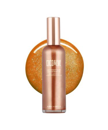 Coco & Eve Antioxidant Glow Shimmer Body Oil - Lightweight Skin Illuminator with Pearlescent Minerals Natural Glitter Antioxidants for Shimmering Moisturizing and Healthy Glow (100ml)