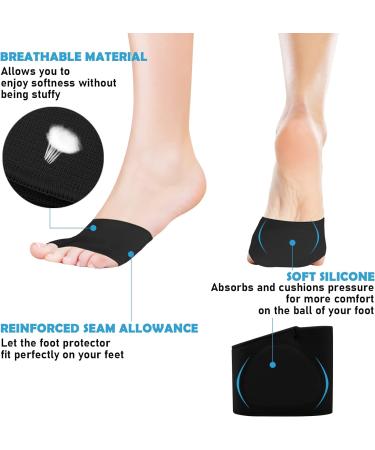2 Pair Soft Gel Metatarsal Pads for Ball of Foot Pain Relief - Men & Women - Black & Beige - Buy Online on SooperMarket.com