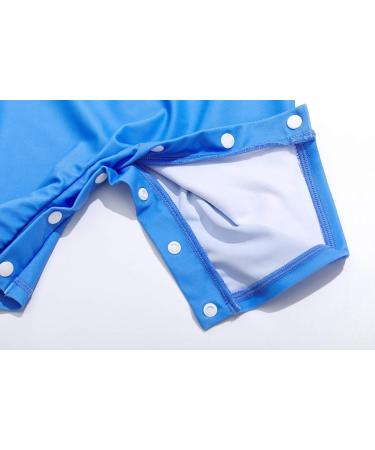 BONVERANO Baby Boys Swimsuit | Short-Sleeve Zipper One Piece with UPF 50+ Sun Protection | 9-12 Months Blue Pocket - Buy Online on SooperMarket.com