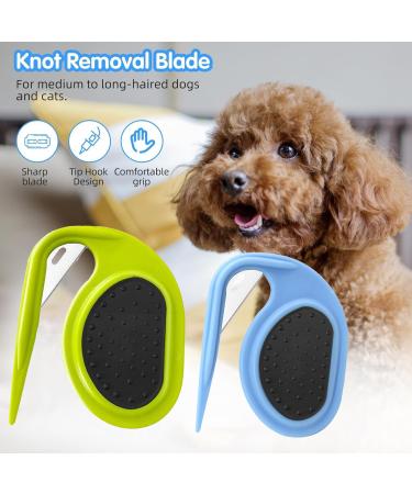 2 PCs Pet Knotting Comb Set - Effective Hair Removal for Cats & Dogs | Blue & Green Knitting Comb for Matted Fur - Buy Online on SooperMarket.com