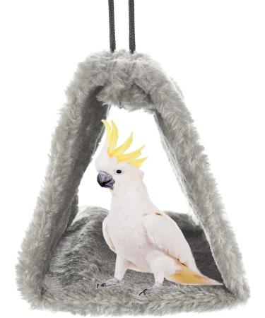 MATT SAGA Winter Warm Bird Nest House Shed Hut Hanging Hammock Finch Cage Plush Fluffy Birds Hut Hideaway for Hamster Parrot Macaw Budgies Eclectus Parakeet Cockatiels Cockatoo Lovebird (M Gray) M Gray - Buy Online on SooperMarket.com