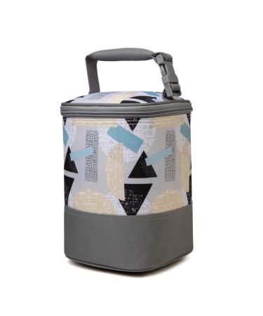 LCY Baby Feeding Insulated Bottle Bag Keep Warm or Cool with Hanging Strap Fit Up 4 Bottles-Geometric Figure