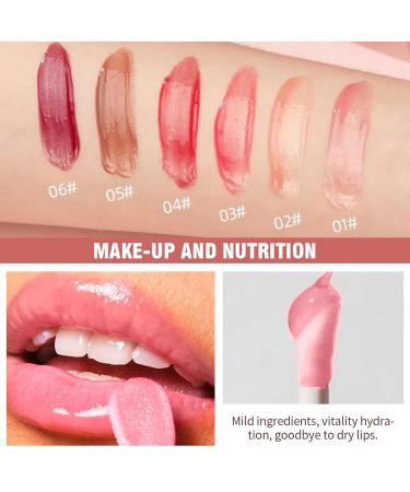 Glow Reviver Lip Oil | Nourishing Tinted Crystal Jelly Lip Glow | Hydrating Non-Sticky Lip Care | Long-Lasting Plumping Lip Gloss for Dry Lips - Buy Online on SooperMarket.com