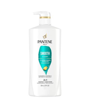 Buy Pantene Pro-V Smooth & Sleek 2-in-1 Shampoo & Conditioner - 17.9 fl oz Pump Bottle | International Shipping Available - Buy Online on SooperMarket.com