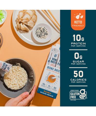 Bare Bones Bone Broth Ramen Instant Powdered Mix 8 Count - 10g Protein, Keto & Paleo Friendly, Non-GMO, Gluten-Free, Dairy-Free - Buy Online on SooperMarket.com