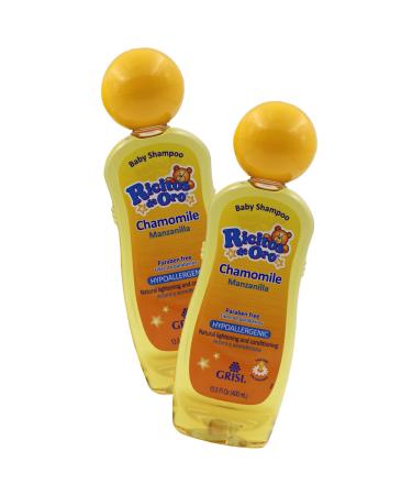 Ricitos de Oro, Baby Shampoo Cleansing Conditioning and Lightening Baby Shampoo with Chamomile Extract Lightens Naturally ParabenFree Hypoallergenic 2Pack of 13.5 FL Oz Bottles, amber, 2 Count Amber 1 Count (Pack of 2)