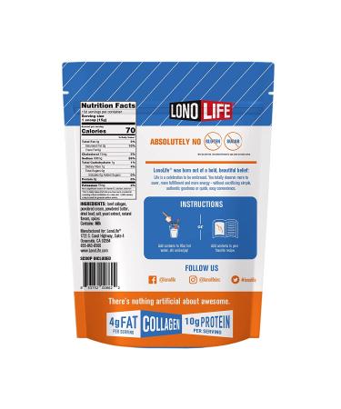 LonoLife Keto Beef Bone Broth Powder - Grass Fed, High in Collagen Protein, Paleo & Keto Friendly, Gluten-Free - 8oz Bulk Container (15 Servings) - Buy Online on SooperMarket.com