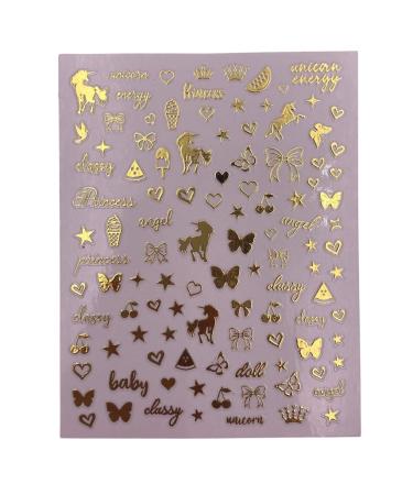 Impeccable 5 Sheets Luxury Nail Art Stickers - 500+ Gold Customized Decals for Fake Nail Designs and Salon Accessories - Buy Online on SooperMarket.com