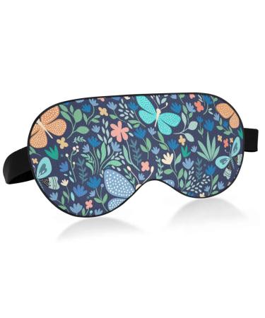 Haskirky Light Blocking Eye Mask Breathable and Adjustable Adult Men and Women Travel on Business Trips Yoga Meditation Light Smooth Comfortable Eye Mask Office Deep Sleep Goodies Butterfly (4)