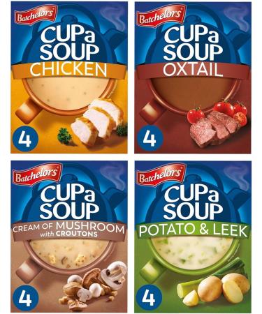 Instant Soup Bundle with Cup a Soup Chicken Potato & Leek Oxtail and Mushroom (Pack of 4 - Total of 16 Sachets) - Buy Online on SooperMarket.com