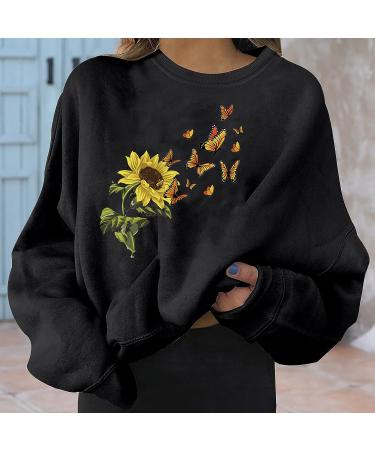 IFOTIME Women's Butterfly Print Sweatshirt - Casual Oversize Graphic Pullover - Buy Online on SooperMarket.com