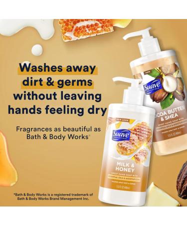 Suave Hand Soap 2-Pack - Milk & Honey + Cocoa Butter Shea - Moisturizing Essential Oils 13.5 Oz Each - International Shipping Available - Buy Online on SooperMarket.com
