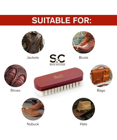 Stone and Clark Horse Hair Shoe Brush - Premium Quality Leather Polish Brush with Horse Hair Bristles - Beech Wood Handle - Ideal for Suede and Crepe Shoes - Buy Online on SooperMarket.com
